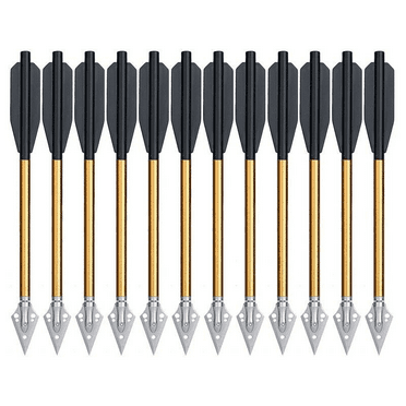 EROCK Aluminium Crossbow Bolts Arrows 6.5" Steel Broadhead Tips Hunting Arrows for 50-80lbs Mini Crossbow Archery Pistol - Fishing Hunting Target Practice-12pcs