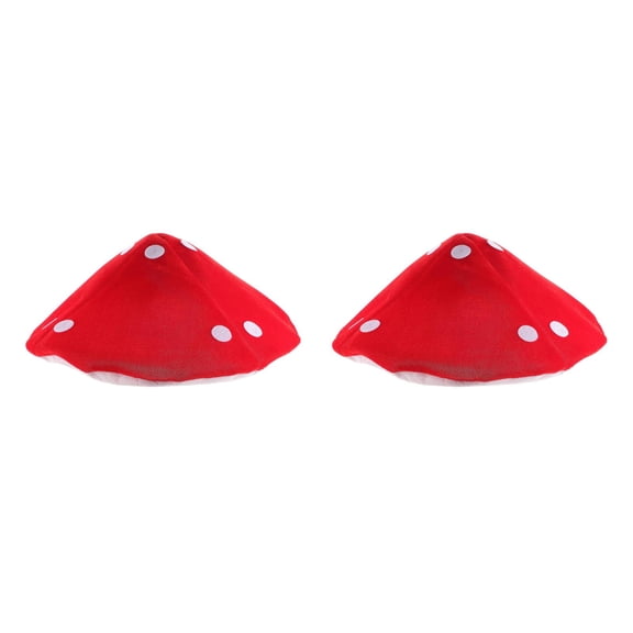 2pcs 15.7 Inch Mushroom Hat Costume Cosplay Accessory, Adorable Red Mushroom Hat Party Cosplay Decoration