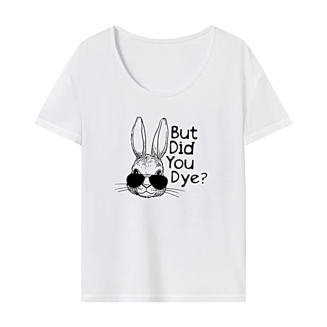 Camiseta de mujer Trajes de Pascua Disfraz Moda Camiseta de manga corta para viaje de vacaciones S