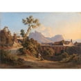 thumbnail image 2 of Gabriele Smargiassi 24x18 Black Ornate Framed Double Matted Museum Art Print Titled: The Bridge and the Church of San Francesco in Cava De’ Tirreni, Near Salerno, 2 of 5
