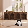 thumbnail image 3 of Hzuaneri 71" Dog Crate Furniture for 2 Dogs, Heavy Duty Wooden Kennel for Medium Large Dogs with Divider, Rustic Brown, 3 of 10