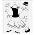 thumbnail image 3 of Ambesonne Heels and Dresses Shower Curtain, Classic Retro, 69"Wx84"L, Charcoal Grey White, 3 of 3