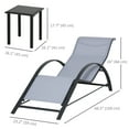 thumbnail image 3 of Outsunny 3 Pcs Patio Pool Lounge Chairs Set, Outdoor Chaise lounge, Table, 3 of 10