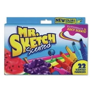 Mr. Sketch Scented Markers, Chisel Tip, Assorted Colors, 22 Count