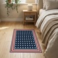 thumbnail image 3 of ODIKA 2'x3' Washable Throw Rug Independence Door Patriotic Stripe Border Welcome Striped July Flowing Dynamic for Hallway, Study Room, Non-Slip Low Profile, Flatwoven, 3 of 7