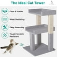 thumbnail image 4 of Naomi Home 65 inch Cat Tree Condo Tower for Large Adult Cats with Scratching Posts Perches-Color: Gray, 4 of 7