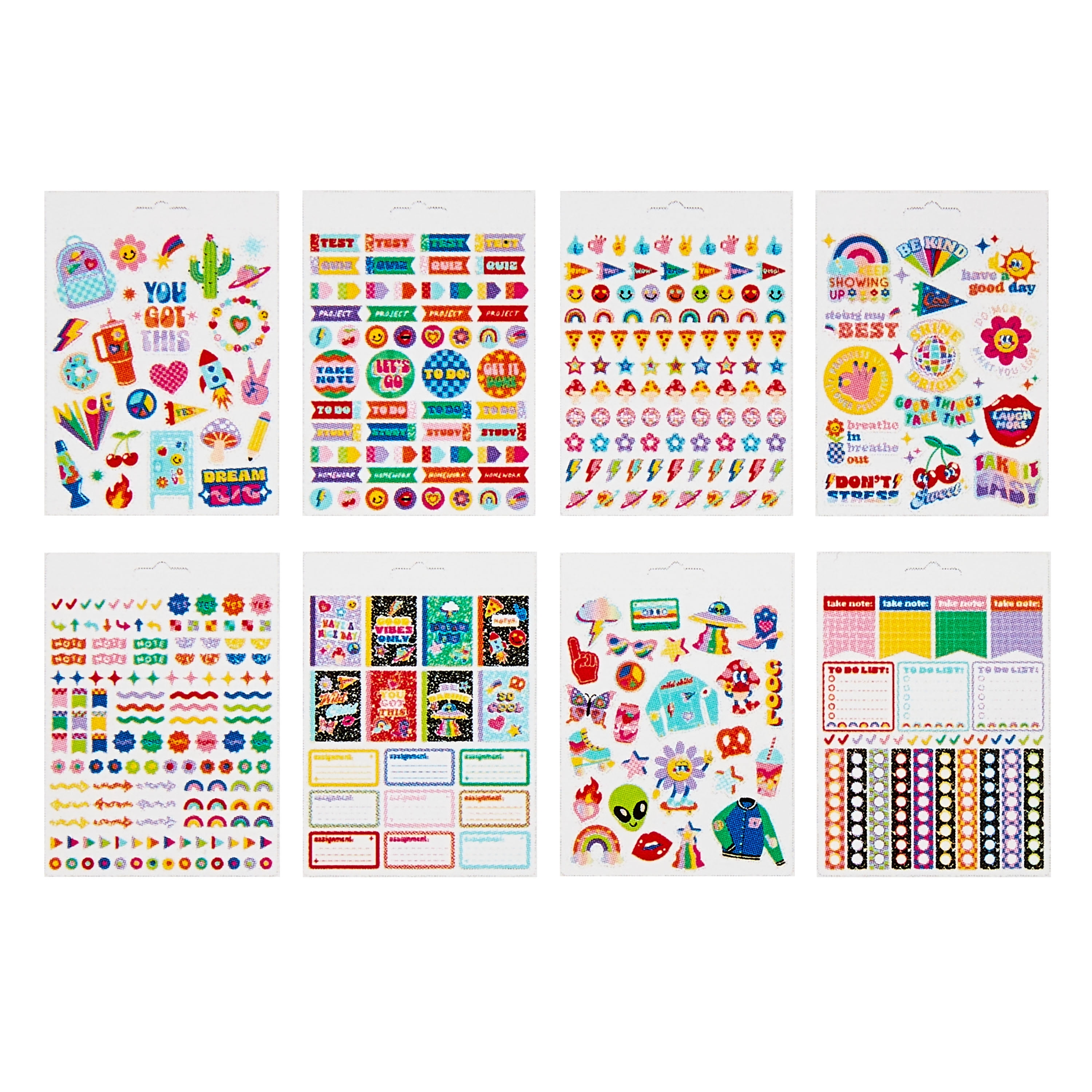 Hello Hobby Back to School Composition Sticker Book, 8 Sheets