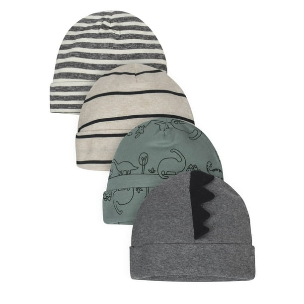 Gerber Baby Boy Organic Caps, 4Pack