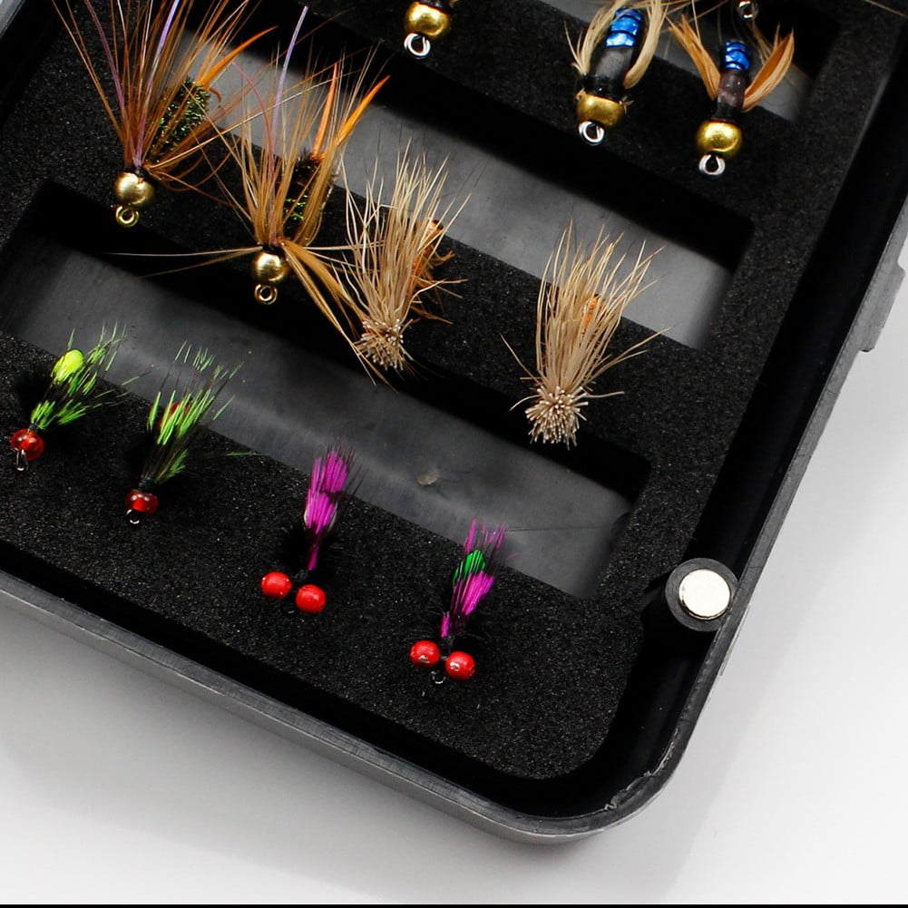 Kit De Mouches De Pêche 3224 Pièces – Nymphes Et Fourmis Pour Bar, Truite, Saumon, étui Transparent Compact