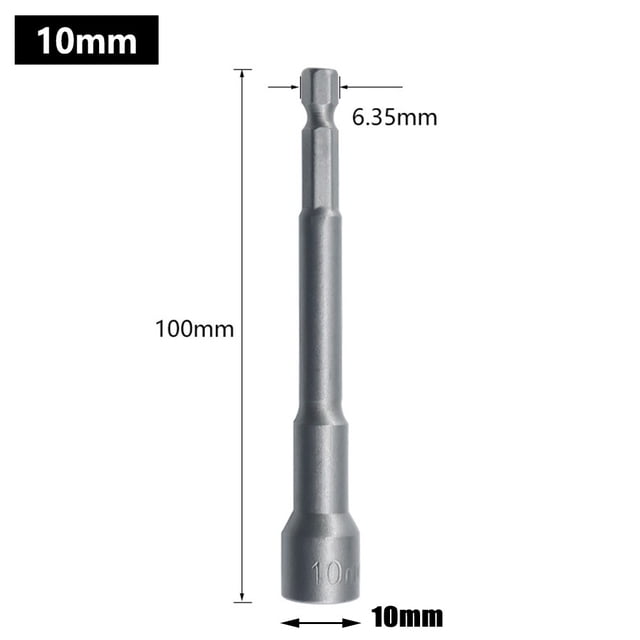 Douille de Forage Hexagonale 100mm Long 10mm Écrou de Forage Extension Manchon