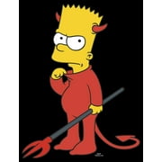 Mens The Simpsons Devil Bart Graphic Tee Black 3X Large