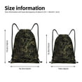 thumbnail image 2 of Saiise Gold Gloss Outline Floral Pattern Sports Drawstring Backpack - String Swim Gym Bag with Wet Proof Pocket for Women&Men-Small, 2 of 6
