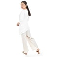 thumbnail image 3 of Blusa de lino corte asimetrico Roman Fashion /Juvenil, 0340 (Blanco) blanco M, 3 of 5