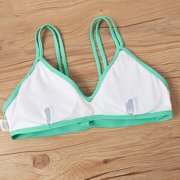 Fewfanhot Women's Tropical Palm Print Bikini Set, Halter Triangle Top & Ruffled Swim Skirt Adjustable Tummy Control Two Piece Bathing Swimsuit with UPF50