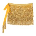 thumbnail image 5 of TiaoBug Women Sequin Skirt and Top Tassel Outfit Set Sparkly Belly Dance Costume Bra Tops and Fringe Skirts Sets Gold 38A, 38B, 38C, 5 of 7