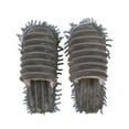 thumbnail image 1 of Pantuflas de rayas peludas para limpiar el suelo, con suela desmontable, talla L 42-44 (gris), 1 of 5
