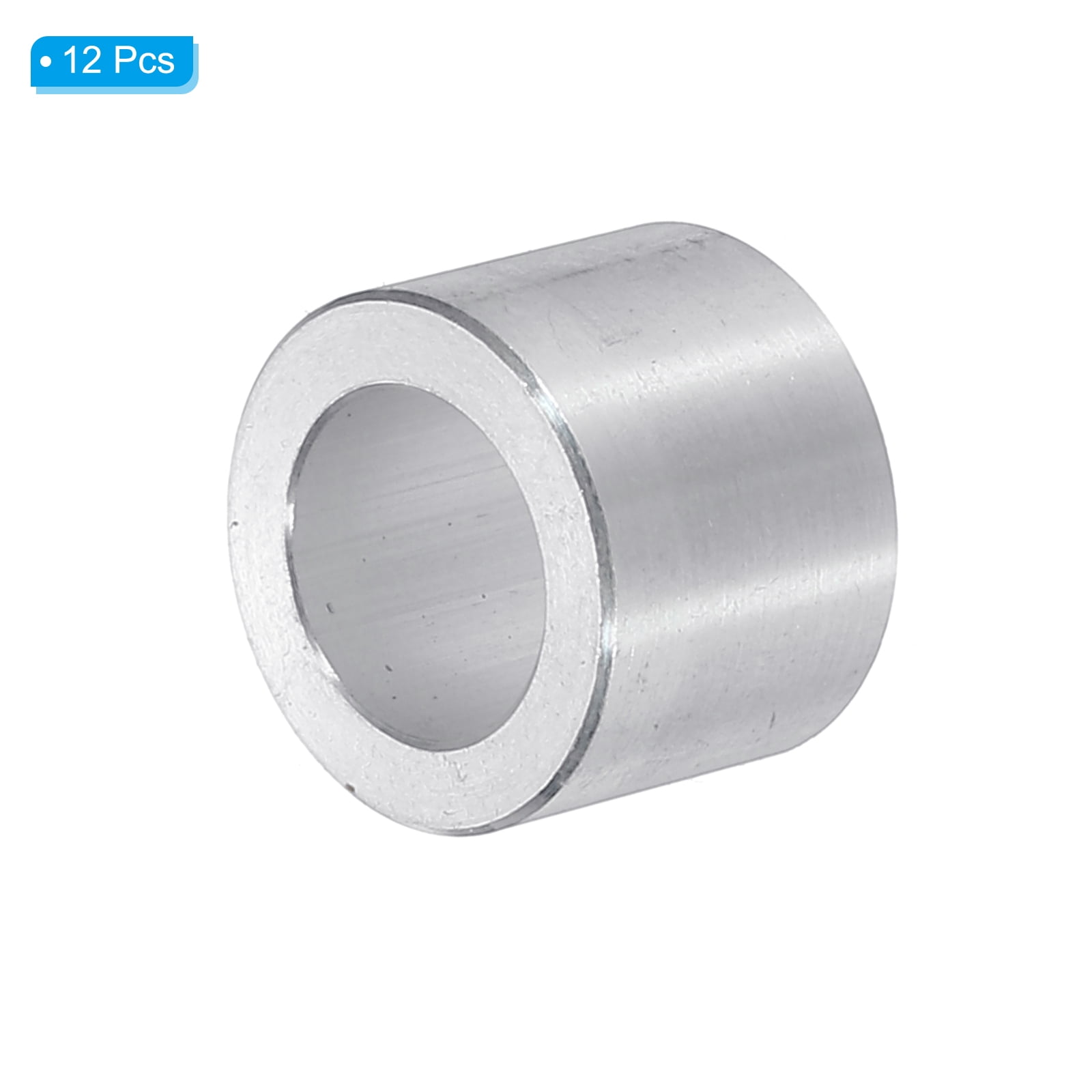 M10 Aluminum Spacers, 12 Pcs Metal Spacers Aluminum 10.2mm ID x 16mm OD x 15mm L Aluminum Spacer Screw Standoff Round for 3/8 or M10 Screw Bolts