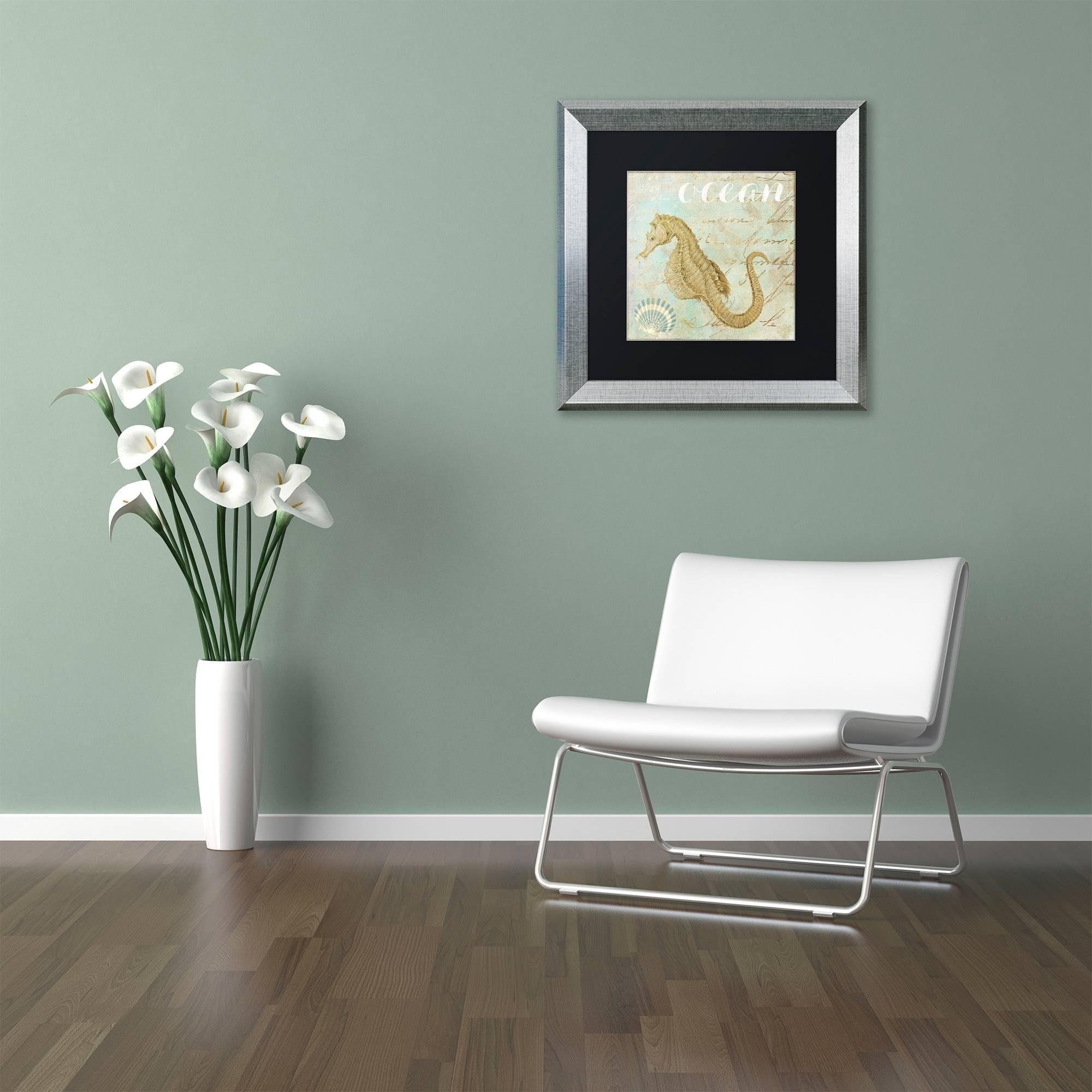 Trademark Fine Art "Turquoise Beach III" Canvas Art by Color Bakery Black Matte, Silver Frame