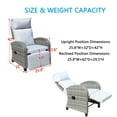 thumbnail image 2 of Olurrisa Outdoor Wicker Recliner Chair with Adjustable Backrest - All-Weather PE Rattan Lounge Chair, Grey Cushions, 250lb Capacity for Pool & Patio, 2 of 8