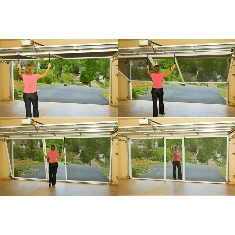 Lifestyle® Screens 6' W x 7' H Garage Door Screen with White Frame, Black Superscreen & Passage Door Lifestyle® Screens 6' W x 7' H Garage Door Screen with White Frame, Black Superscreen & Passage Door