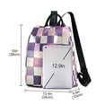 thumbnail image 3 of FORMRS Women's Travel Backpack Purse Anti-Theft Hidden Pockets Casual Shoulder Bag, Pink and Purple Plaid Pattern, 3 of 7