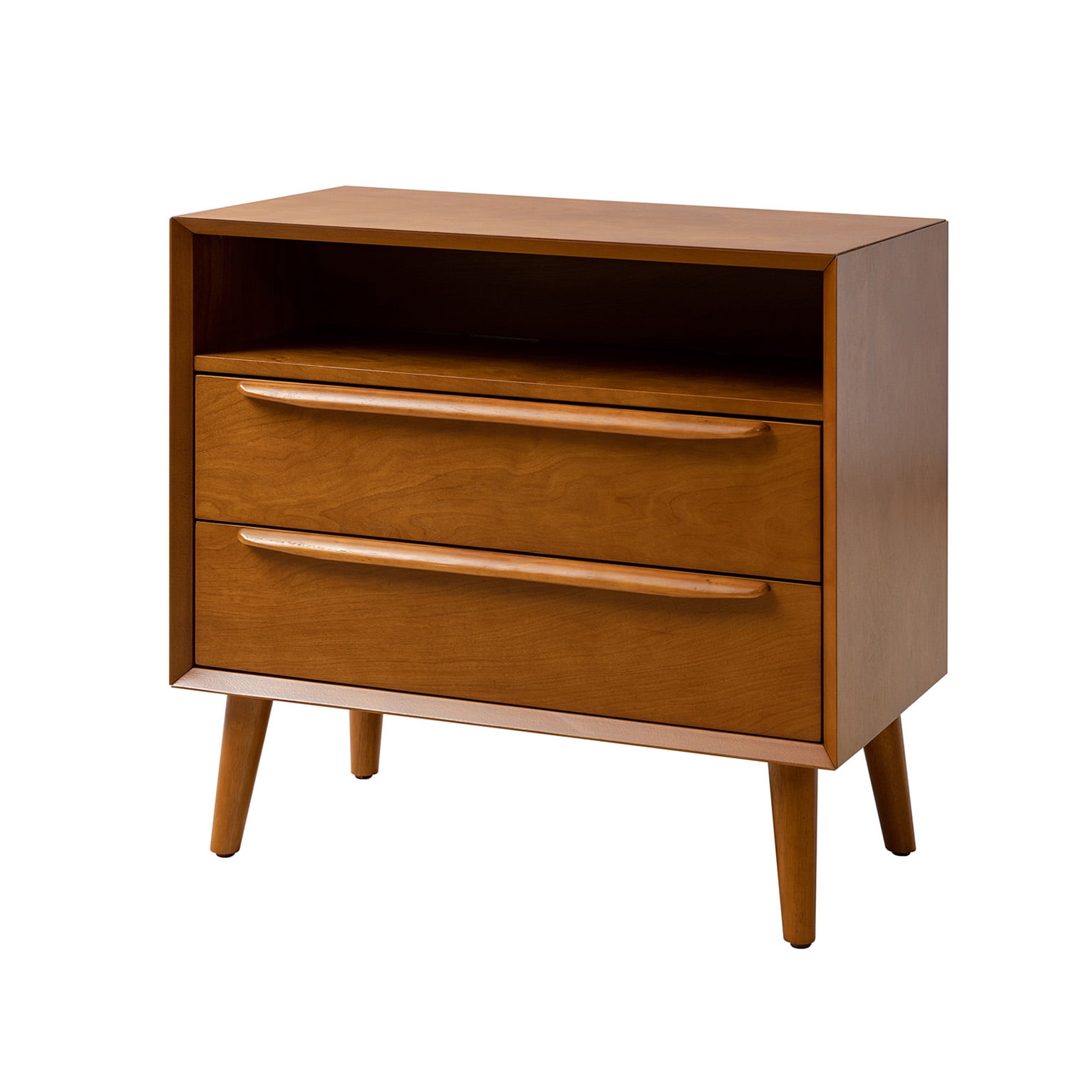 26" Tall 2-drawer End Table with Charging Station Table for Living Room Acron