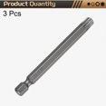 thumbnail image 3 of Uxcell 3pcs T40 Torx Head Screwdriver Bit 1/4" Hex Shank 3" (75mm) Long Magnetic No Hole Tip 6 Point Star Screw Driver, 3 of 7