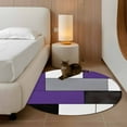 thumbnail image 3 of Purple Grey 3ft Area Rug, Modern Purple Geometric Washable Non-Slip Small Round Rugs for Entryway Bedroom Kitchen, Soft Circle Carpet for Dining Room, Playroom Nursery Rug, 3 of 9