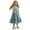 Blue, variant on QHFBli Girls Dress Flutter Sleeve A-Line Button Down Sundress Casual Midi Dresses Blue 4-5Years