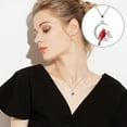 thumbnail image 2 of Collar con pájaro, collar con colgante rojo, joyas, collares con corazones, colgantes, 2 of 8