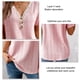 thumbnail image 5 of Estrela Camisas con Botones de Manga Corta para Mujer Top Informal con Cuello en V de Encaje a la Moda para Primavera Verano Rosa L, 5 of 6