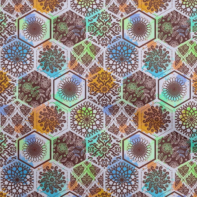 oneOone Rayon Light Blue Fabric Floral Sewing Material Print Fabric By The Yard 56 Inch Wide-WQ