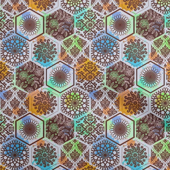 oneOone Rayon Light Blue Fabric Floral Sewing Material Print Fabric By The Yard 56 Inch Wide-WQ