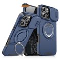 thumbnail image 3 of For Apple iPhone 16e /iPhone SE4 Hybrid Case with 360° Magnetic Ring Stand, Camera Slide Protector & Compatible with MagSafe Phone Case Cover by Xpression, Blue, 3 of 7