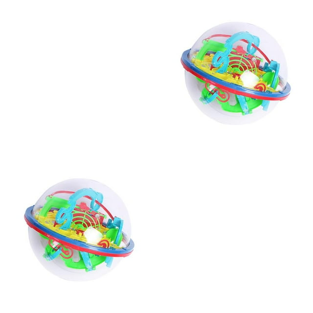 Decodeary Transparent Rolling Ball Toy Toddler Adorable Cartoon Sphere Game Early Learning Brain Development Educational Plaything 12x13cm 2Set