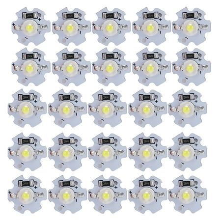 

25Pcs 5V LED Chips 200LM 3W High Power LED Lamp Beads for DIY Lighting FixturesPure White 60006500K