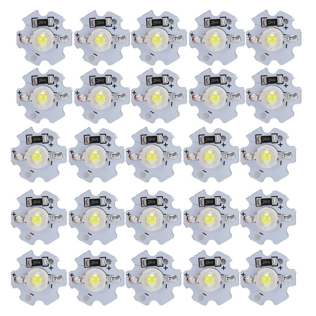25 chips LED de 5 V, 200 LM, 3 W, de alta potencia, para lámparas de bricolaje, blanco puro, 6000-6500 K