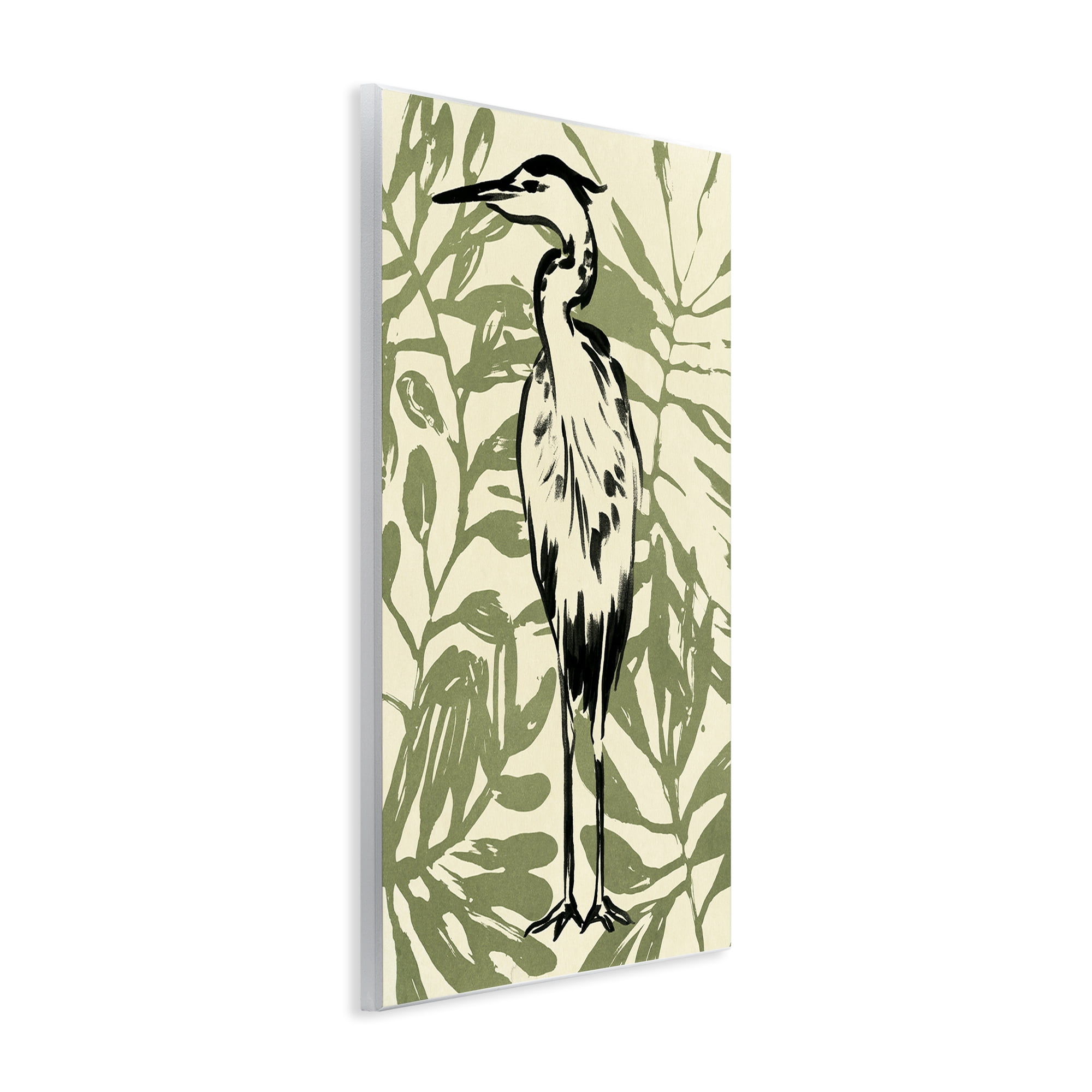 Stupell Industries Wild Heron & Leaves Animals & Insects Painting Unframed Art Print Wall Art, 10 x 15
