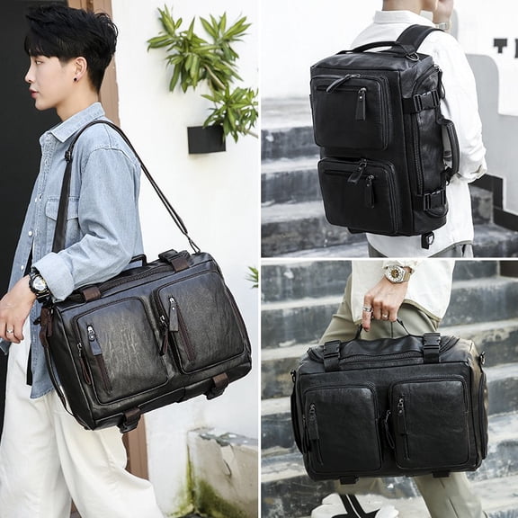 Multi-purpose Travel Bag Backpack Business Casual Men,Leather Brown