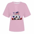 thumbnail image 3 of Blusas para las Mujeres Casual, Estampado Manga Corta Cuello Redondo Camiseta Top Hecho de Cómodo Estante de Imitación para Toda la Temporada de Uso Diario, Tops Cortos para las Mujeres, 3 of 4