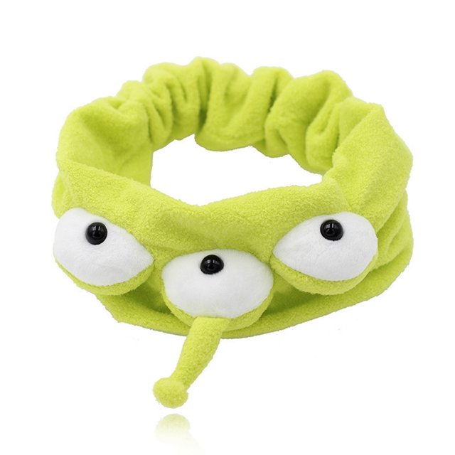 Diadema de maquillaje, diadema de felpa de dibujos animados, banda para el cabello con lavado de cara grande, diadema con ojos grandes, valor inmejorable