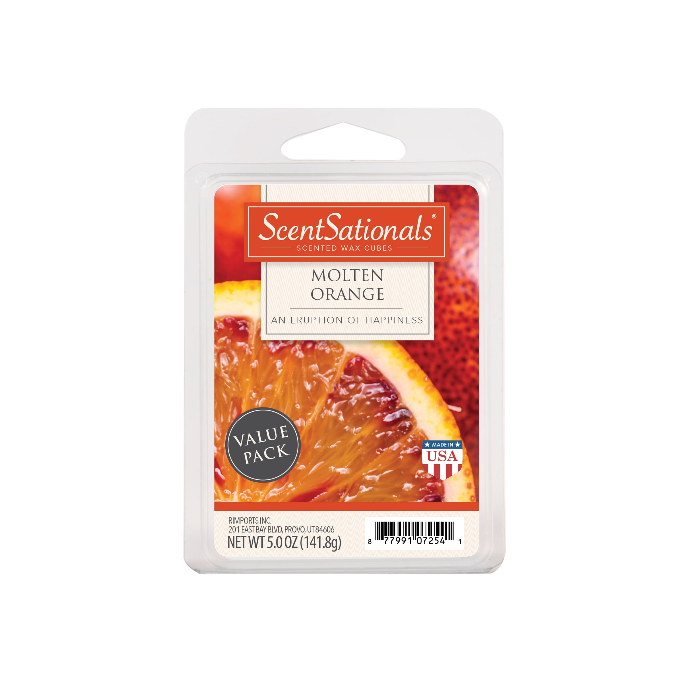 Molten Orange Scented Wax Melts, ScentSationals, 5 oz