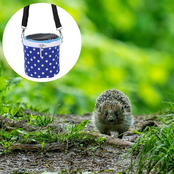 MUSEYA Portable Chinchilla Carrier Bag Blue Fabric Pet Transport for Outdoor Travel 1Pack