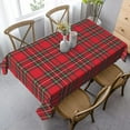 thumbnail image 4 of Christmas Tablecloth 60 x 104 Inch Rectangle Red Green Buffalo Plaid Tablecloth Dust-Proof Wrinkle Resistant Rustic Christmas Table Cloth for Holiday Party Dining, 4 of 5