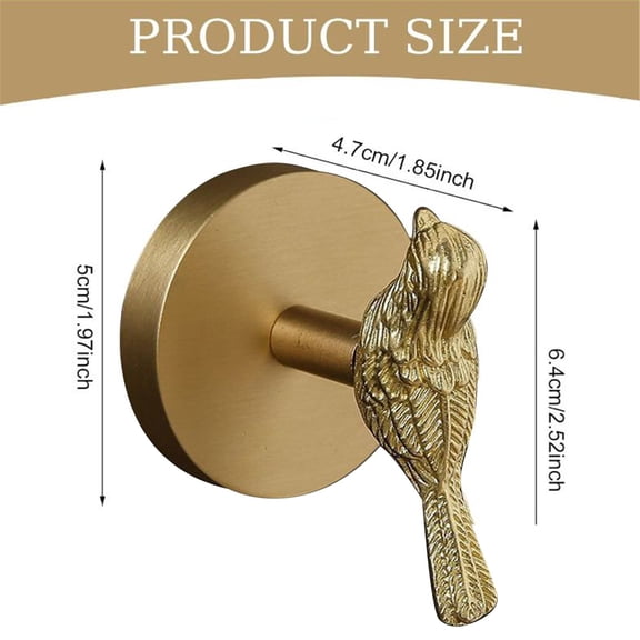 Clearance Under $5.69! 1PC Bird Shaped Curtain Holdback, Brass Decorative Hook for Drapes & Curtains, Metal, for Home Window Decor, (One Size, Gold)