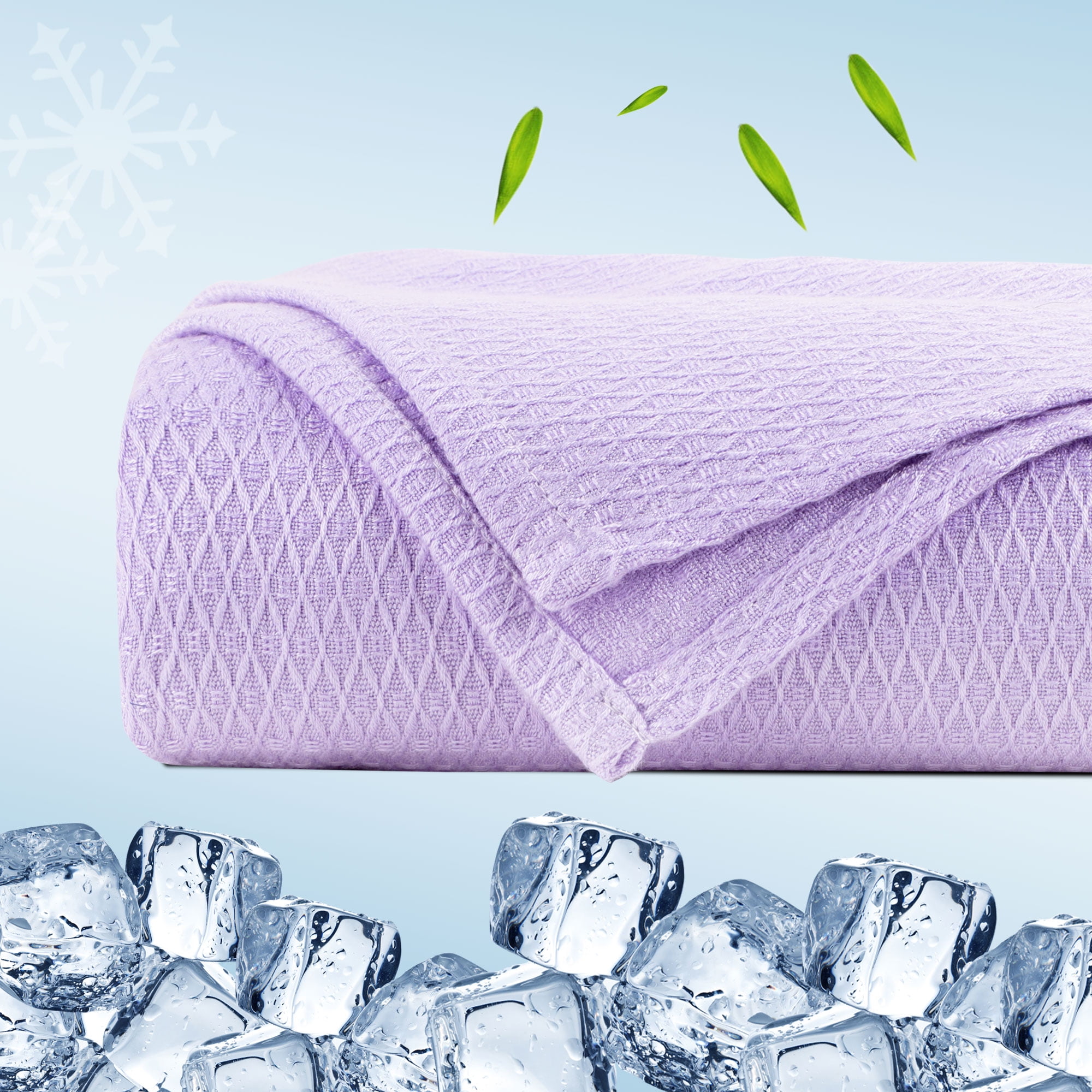 REGALWOVEN Bamboo Viscose Cooling Blanket All Seasons Breathable for Hot Sleepers for Bed, Sofa Twin Lavender
