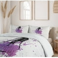 thumbnail image 6 of Ambesonne Watercolor Duvet Cover Set, Creativity Text Shape, 2-Calking, Purple Black Coconut, 6 of 7