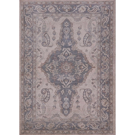 Ahgly Company Machine Washable Indoor Rectangle Industrial Modern Mauve Taupe Purple Area Rugs, 8' x 12'