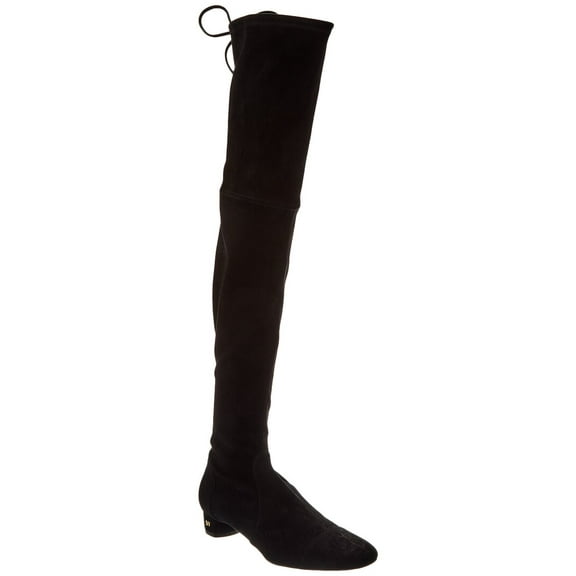 Stuart Weitzman Bridget City Suede Over-The-Knee Boot, 7, Black
