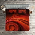 thumbnail image 2 of Ambesonne Spires Quilted Coverlet 3 Pcs, Surreal Waves Spiral Art, Queen Size, Red, 2 of 2